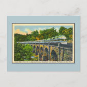 Vintager gestraffter Zug Royal Blue Postkarte (Vorderseite)