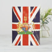 Vintager Gewerkschafts-Jack mit Wappen Einladungen (Stehend Vorderseite)