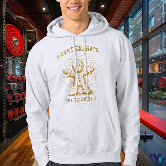 Vintager Gingerbrot Mann - Retro Halftone Golden Hoodie