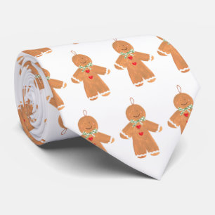 Vintager Gingerbrot Mann Weihnachtslustig Festlich Krawatte