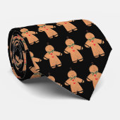 Vintager Gingerbrot Mann Weihnachtspass Schwarz Krawatte (Gerollt)