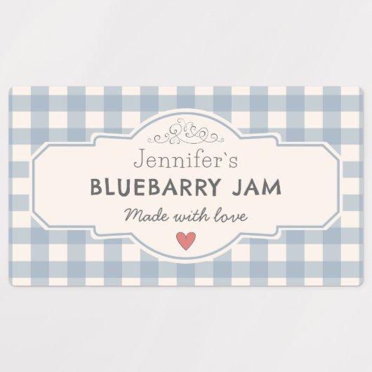 Vintager Gingham aus Liebe Jar Etiketten (Design 2)