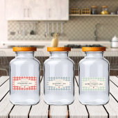 Vintager Gingham aus Liebe Jar Etiketten