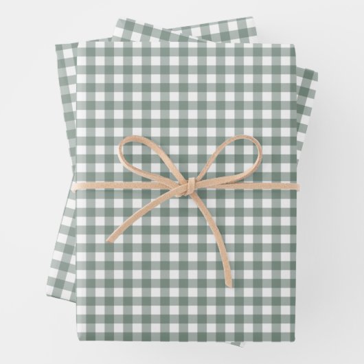 Vintager Gingham Karo Pattern Geschenkpapier Set (Beispiel)