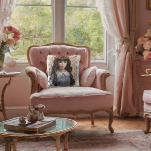 Vintager Girl Doll Core Whimsical Kissen