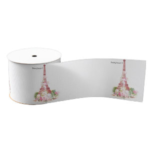 Vintager girly rosa Turm Blumen Paris Eiffel Ripsband