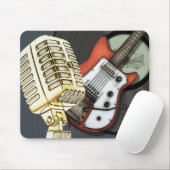 Vintager Gitarren-und Mikrofon-Entwurf Mousepad (Mit Mouse)