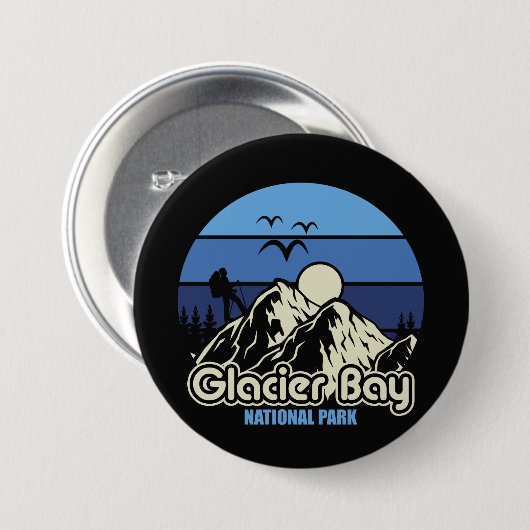 Vintager Glacier Bay-Nationalpark Button (Vorne & Hinten)