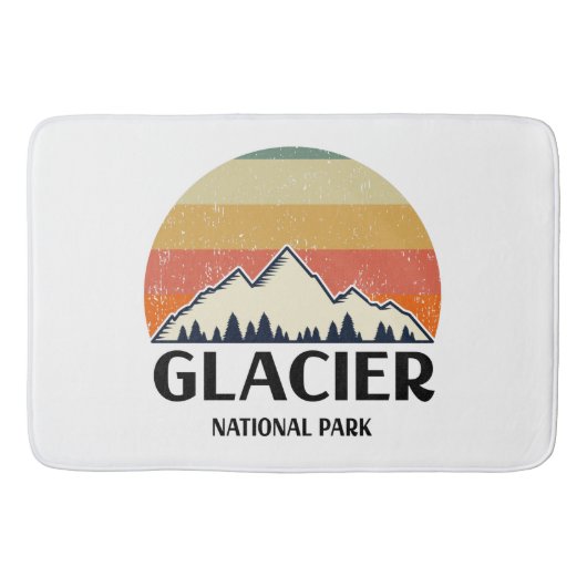 Vintager Glacier-Nationalpark Badematte (Vorderseite)
