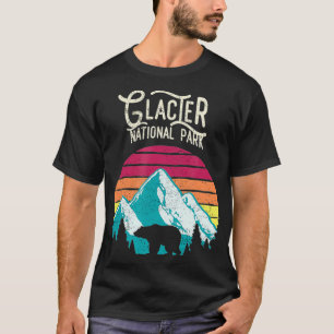 Vintager Glacier Nationalpark Bären Retro  T-Shirt