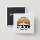 Vintager Glacier-Nationalpark Button (Vorne & Hinten)