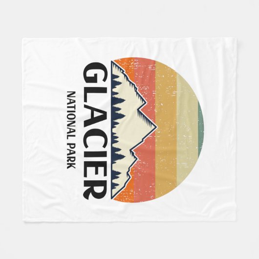 Vintager Glacier-Nationalpark Fleecedecke (Vorderseite (Horizontal))