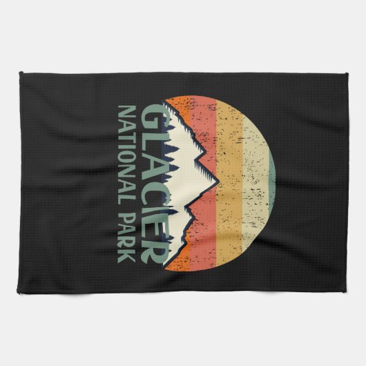 Vintager Glacier-Nationalpark Geschirrtuch (Horizontal)