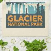 Vintager Glacier-Nationalpark Geschirrtuch (Gefaltet)
