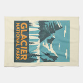 Vintager Glacier-Nationalpark Geschirrtuch (Horizontal)