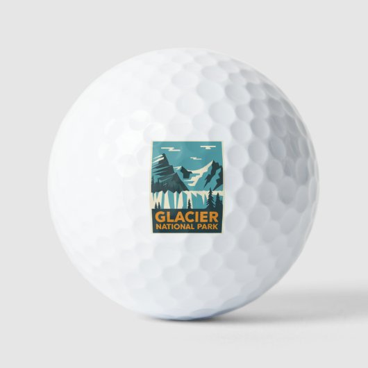 Vintager Glacier-Nationalpark Golfball (Vorderseite)