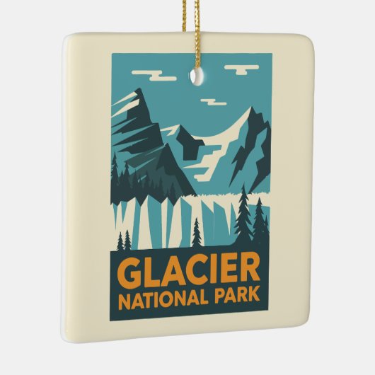 Vintager Glacier-Nationalpark Keramikornament (Rechts)