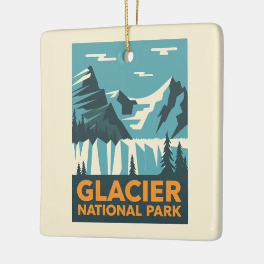 Vintager Glacier-Nationalpark Keramikornament (Links)