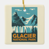 Vintager Glacier-Nationalpark Keramikornament (Vorderseite)