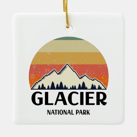 Vintager Glacier-Nationalpark Keramikornament (Vorderseite)