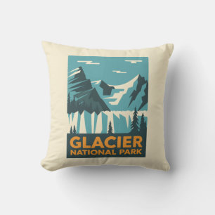 Vintager Glacier-Nationalpark Kissen