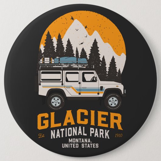 Vintager Glacier Nationalpark Locarno Button (Vorderseite)