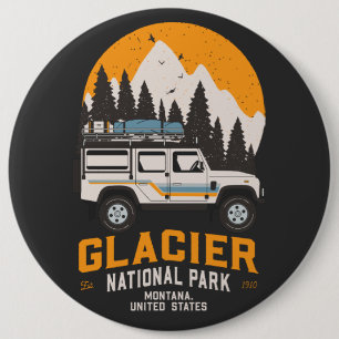 Vintager Glacier Nationalpark Locarno Button