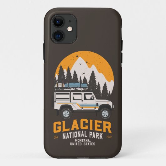 Vintager Glacier Nationalpark Locarno Case-Mate iPhone Hülle (Rückseite)