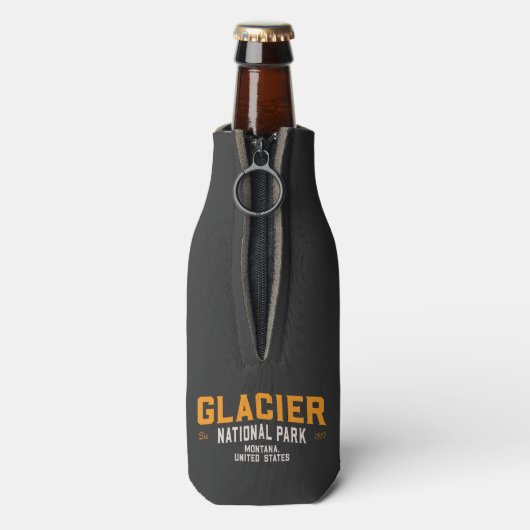 Vintager Glacier Nationalpark Locarno Flaschenkühler (Flasche Rückseite)