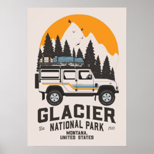Vintager Glacier Nationalpark Locarno Poster
