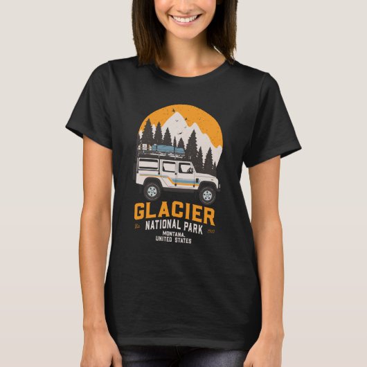 Vintager Glacier Nationalpark Locarno T-Shirt (Vorderseite)