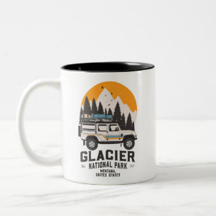 Vintager Glacier Nationalpark Locarno  Zweifarbige Tasse