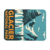 Vintager Glacier-Nationalpark Magnet (Horizontal)