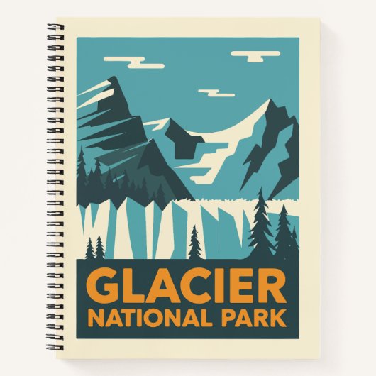 Vintager Glacier-Nationalpark Notizblock (Vorderseite)
