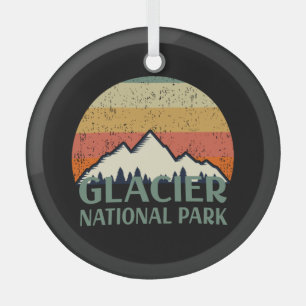 Vintager Glacier-Nationalpark Ornament Aus Glas