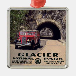 Vintager Glacier Nationalpark Ornament Aus Metall