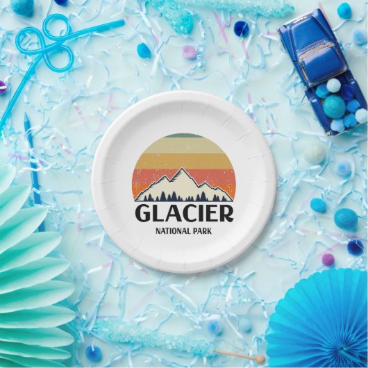 Vintager Glacier-Nationalpark Pappteller (Party)