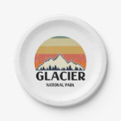 Vintager Glacier-Nationalpark Pappteller (Vorderseite)