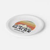 Vintager Glacier-Nationalpark Pappteller (Schrägansicht)