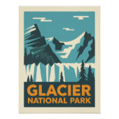 Vintager Glacier-Nationalpark Poster (Vorderseite)