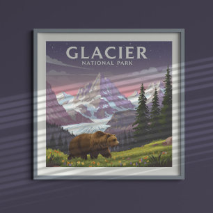 Vintager Glacier-Nationalpark Poster
