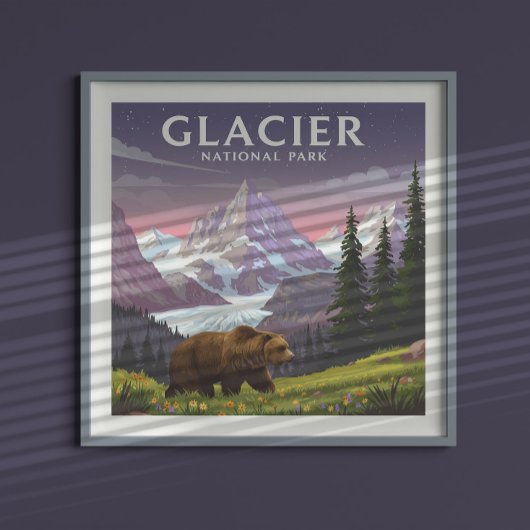 Vintager Glacier-Nationalpark Poster