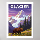 Vintager Glacier-Nationalpark Poster (Vorne)