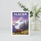 Vintager Glacier-Nationalpark Postkarte (Stehend Vorderseite)
