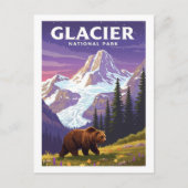 Vintager Glacier-Nationalpark Postkarte (Vorderseite)