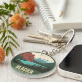 Vintager Glacier Nationalpark Schlüsselanhänger (Vorderseite rechts)