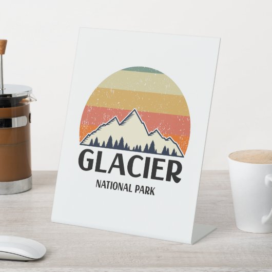 Vintager Glacier-Nationalpark Sockelschild (In SItu)