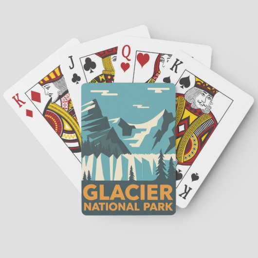 Vintager Glacier-Nationalpark Spielkarten (Rückseite)
