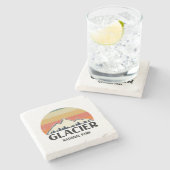 Vintager Glacier-Nationalpark Steinuntersetzer (Seitenansicht)