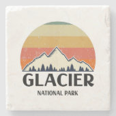 Vintager Glacier-Nationalpark Steinuntersetzer (Vorderseite)